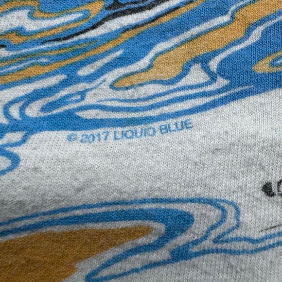 Liquid Blue T Shirt Mens 3XL White Tiger Graphic All Over Front Streetwear Fade - Picture 8 of 8